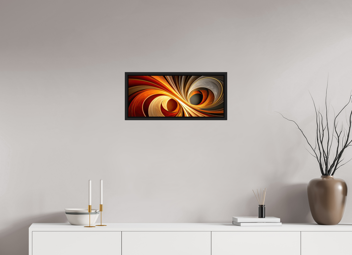 23.3 x 10″, Fine Art Print on Aluminum Dibond with Boarder Wacky Swirl