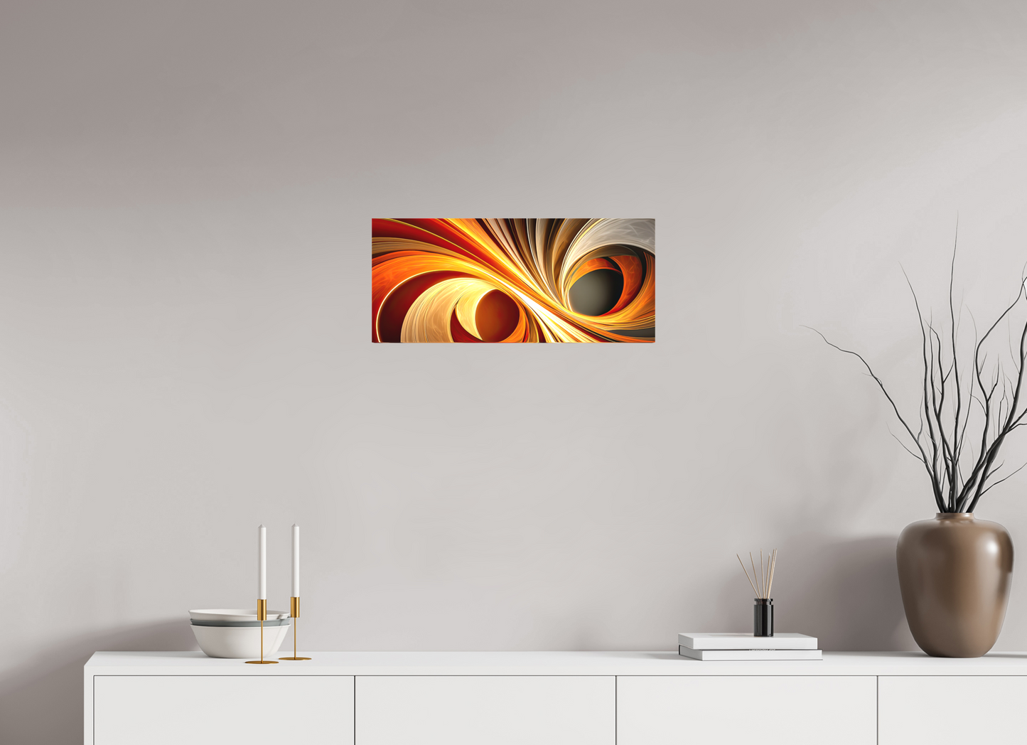 23.3 x 10″, Textile on Canvas Wacky Swirl