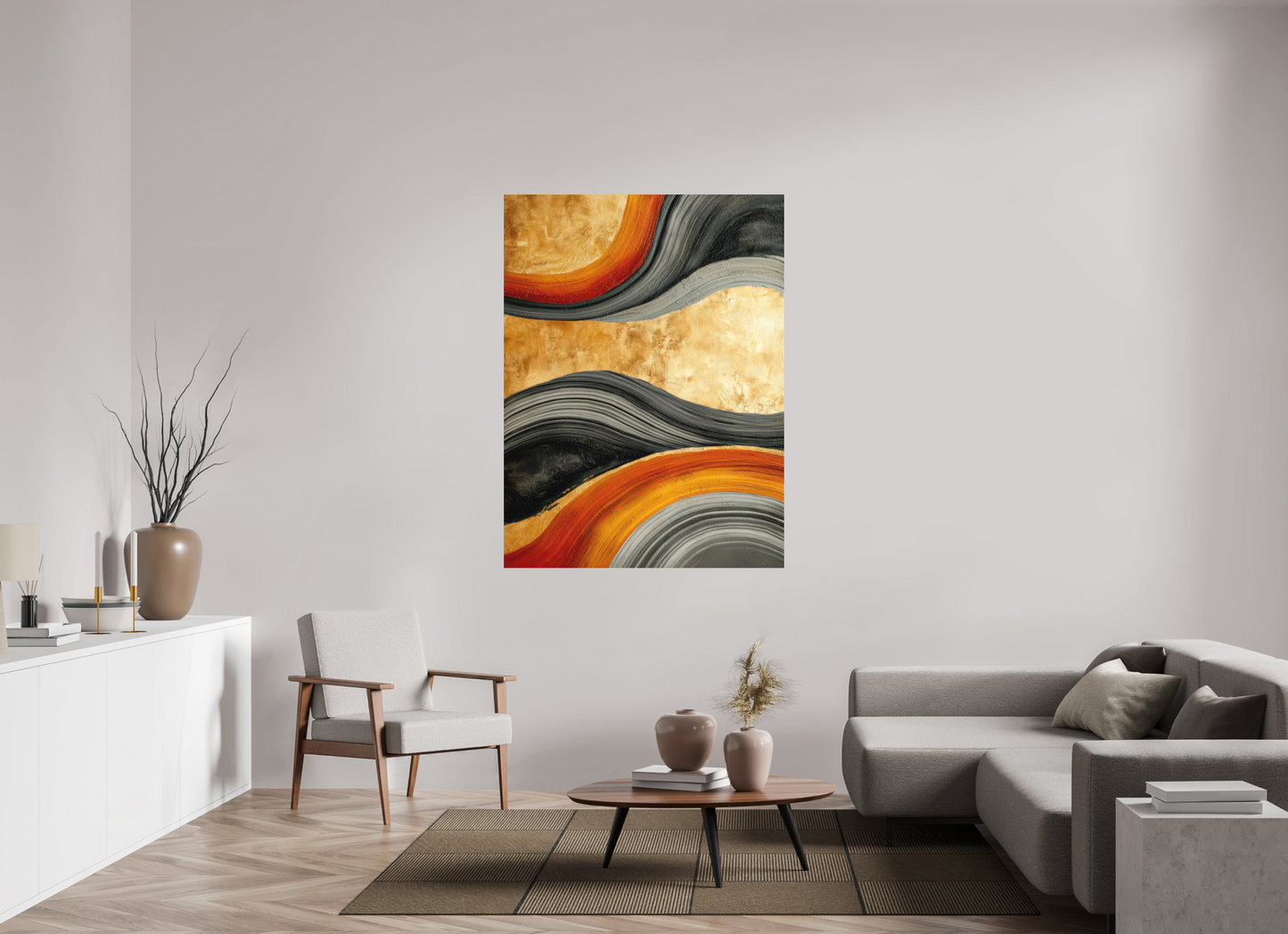 45 x 60″, Photo Print on Aluminum Backing Abstract Gold Geode 3