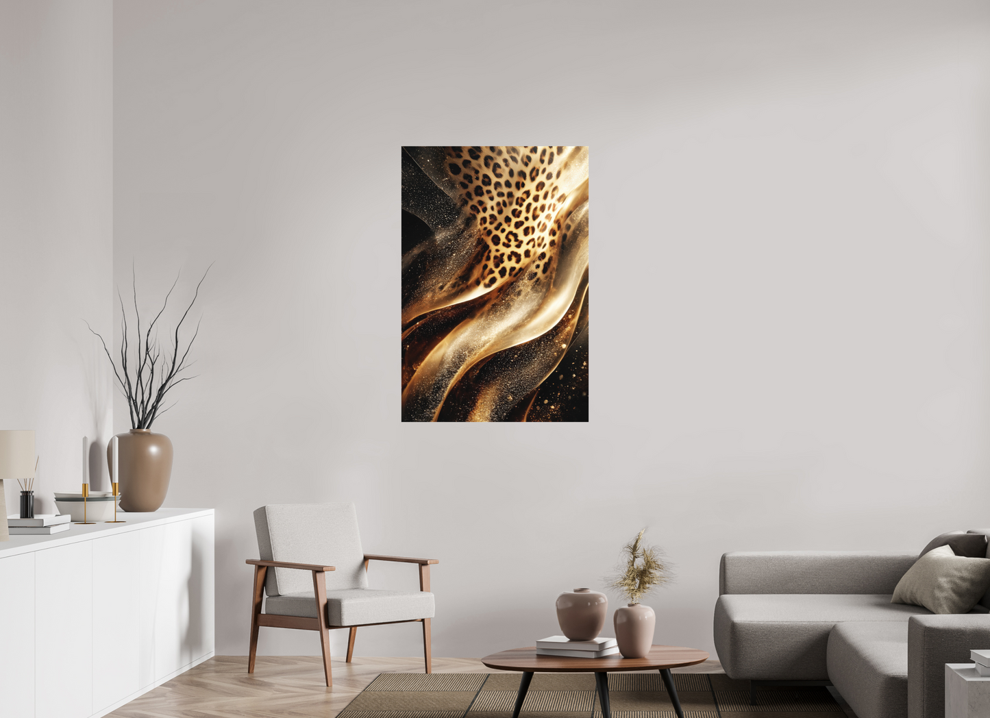31 x 45.7″, Photo Print on Aluminum Backing Leopard Swirl