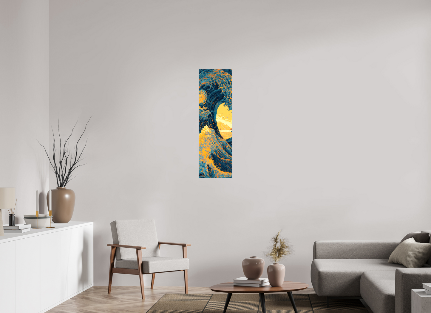 12 x 40.7″, Glossy Canvas Starry Night Tidal Wave