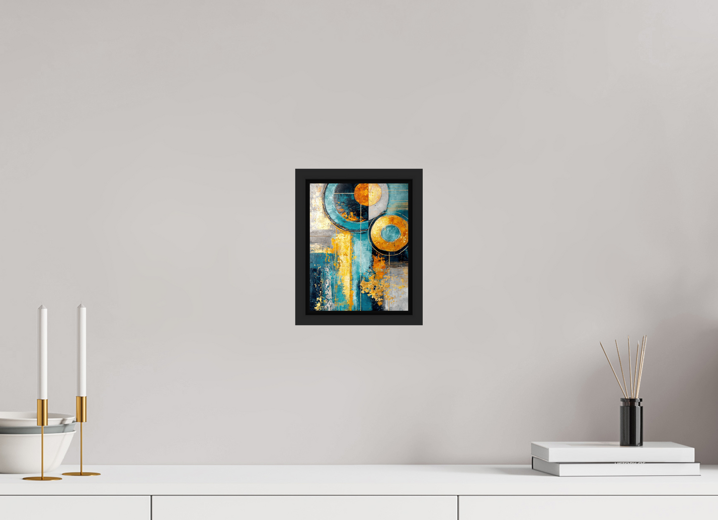 6 x 7.8″, Fine Art Print on Aluminum Dibond with Boarder Abstract Gold Paint 3