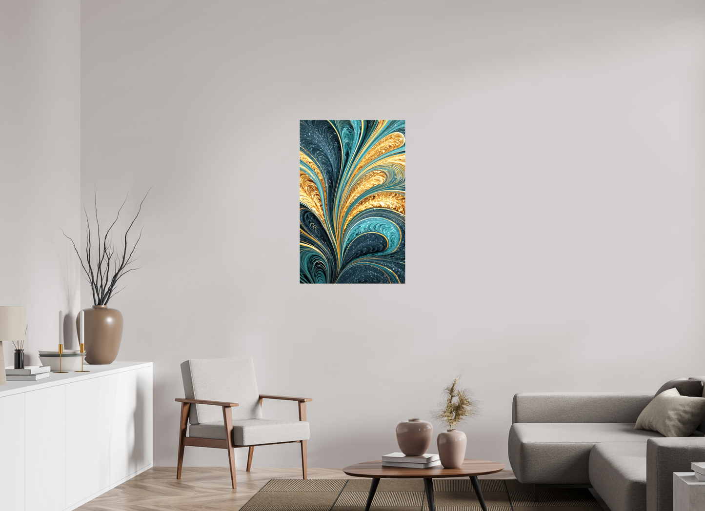 24 x 37.5″, Glossy Canvas Art Deco Swirl