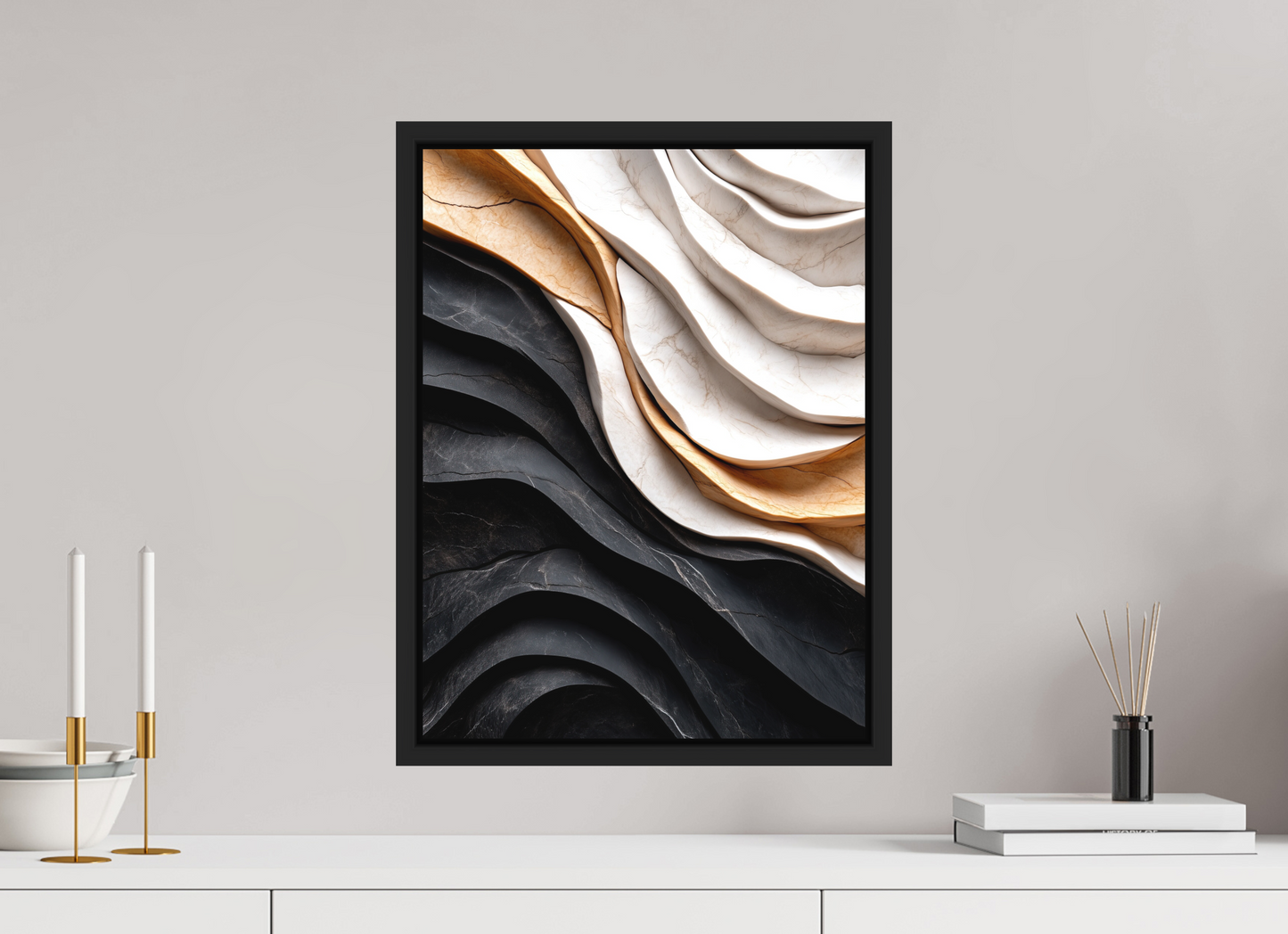 15 x 20″, Photo Print on Aluminum Backing with boarder Marble Wave