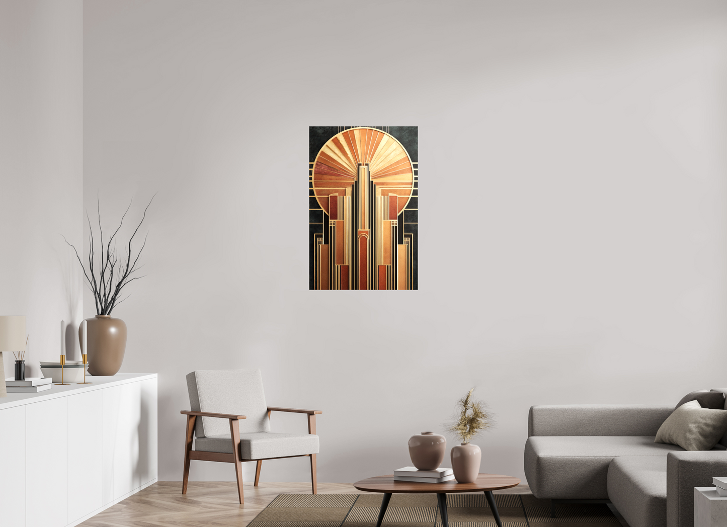 24 x 36.3″, Glossy Canvas Art Deco City 2