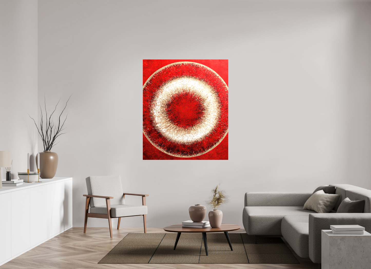 47 x 55.4″, Glossy Canvas Abstract Red Eye