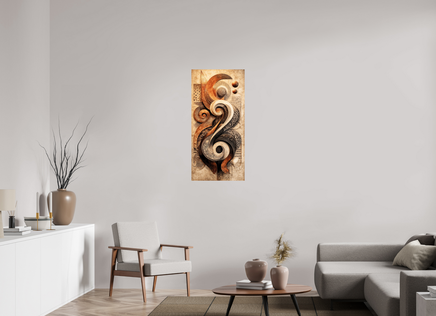 20 x 41.9″, Fine Art Print On Aluminum Dibond Abstract Shapes 2