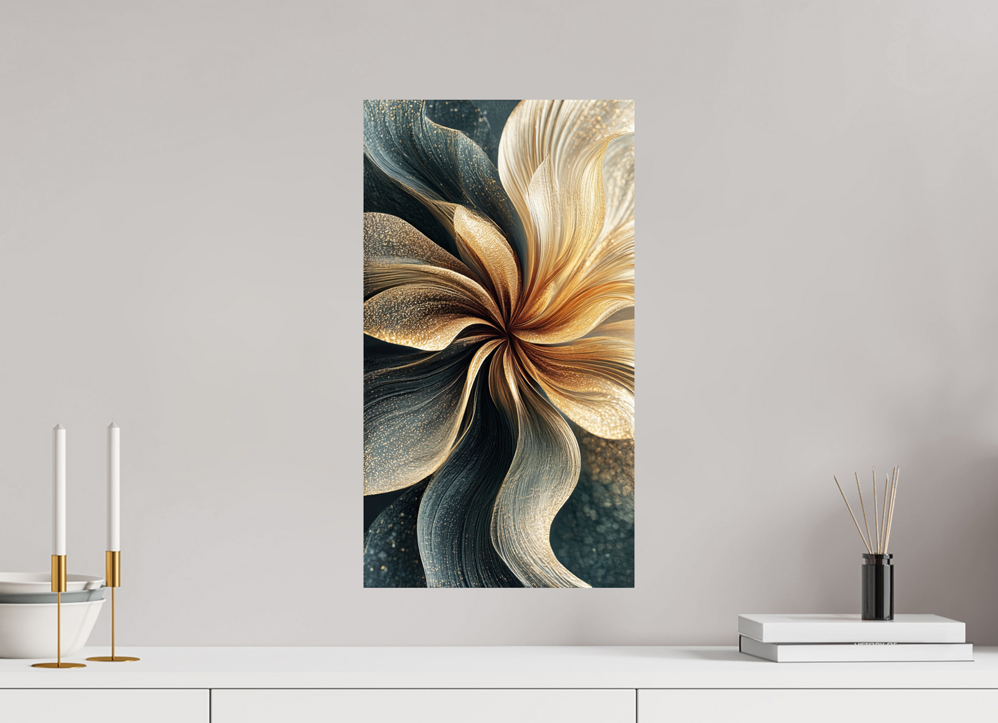 12 x 21.7″, Fine Art Print On Aluminum Dibond Abstract Flower Swirl