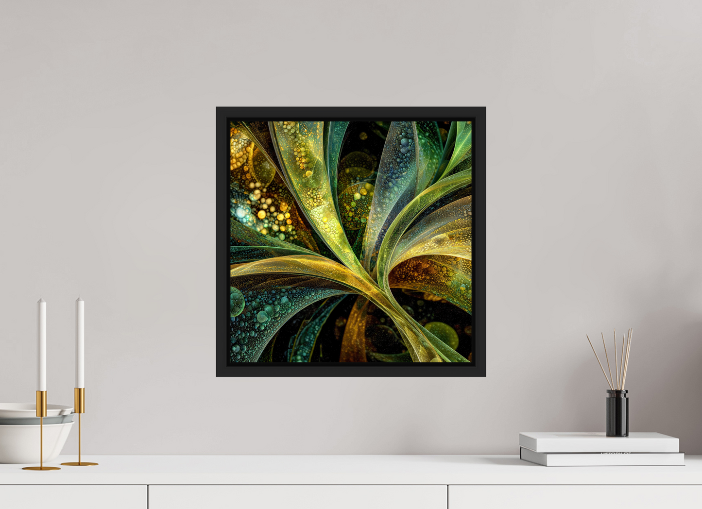 15 x 15″, Fine Art Print on Aluminum Dibond with Boarder Algae