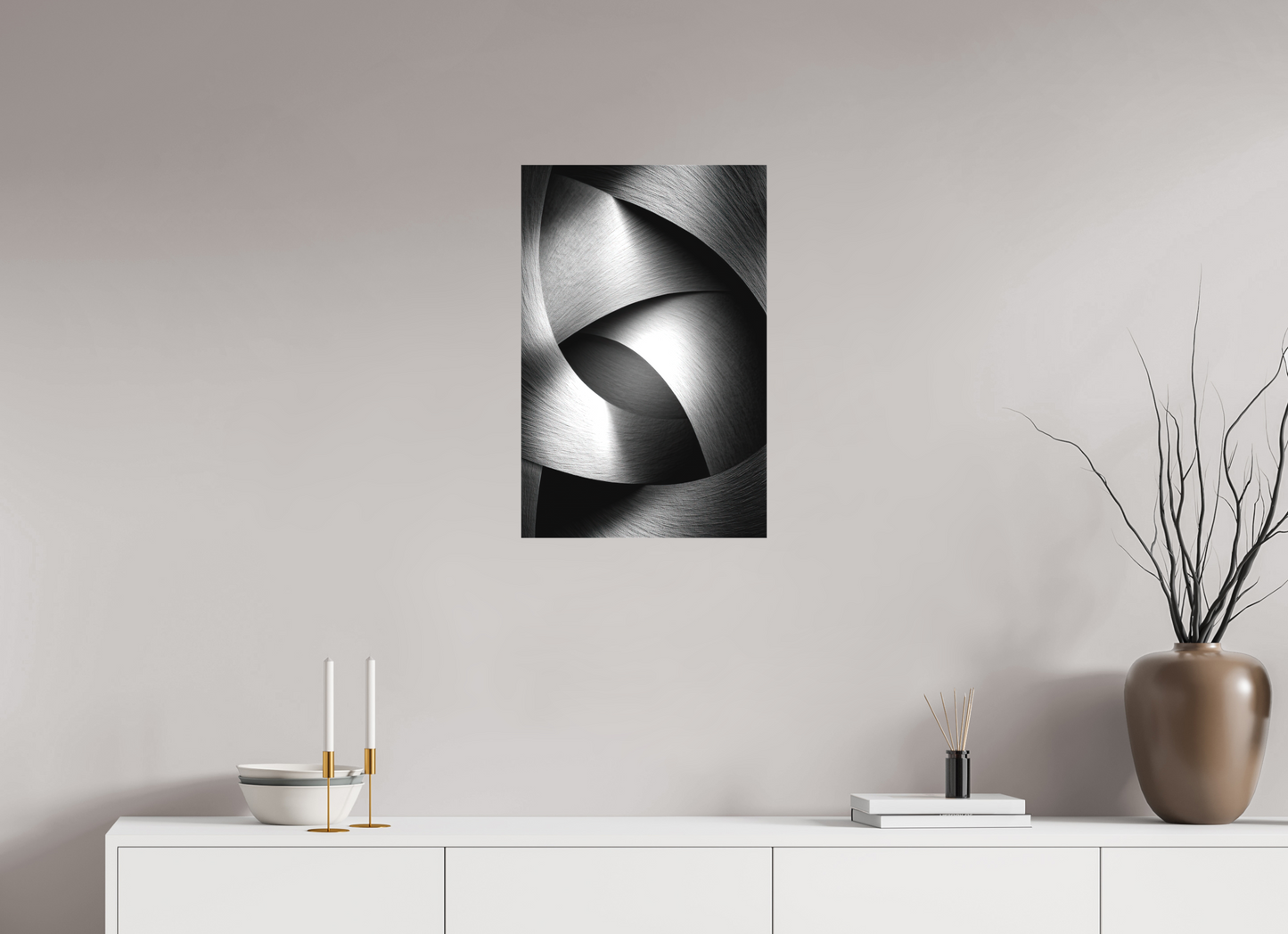 16 x 24.4″, Textile on Canvas Abstract B&W 4