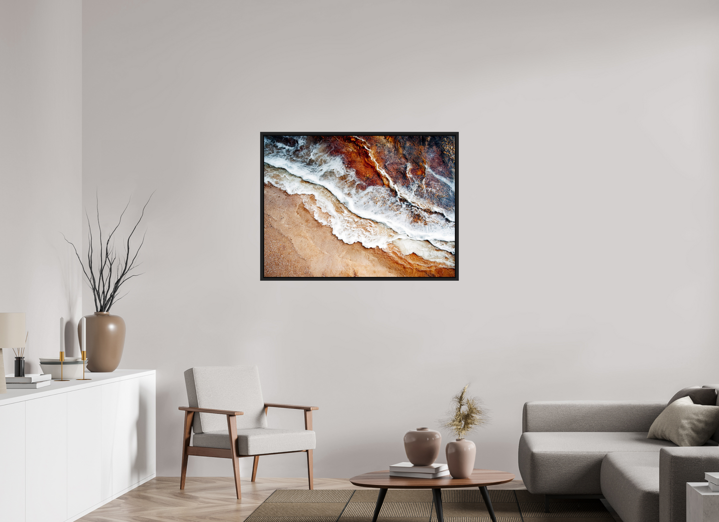 43.3 x 32″, Fine Art Print on Aluminum Dibond with Boarder Desert Water