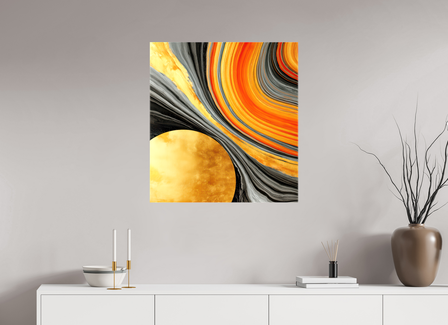 28 x 30.3″, Glossy Canvas Abstract Gold Geode