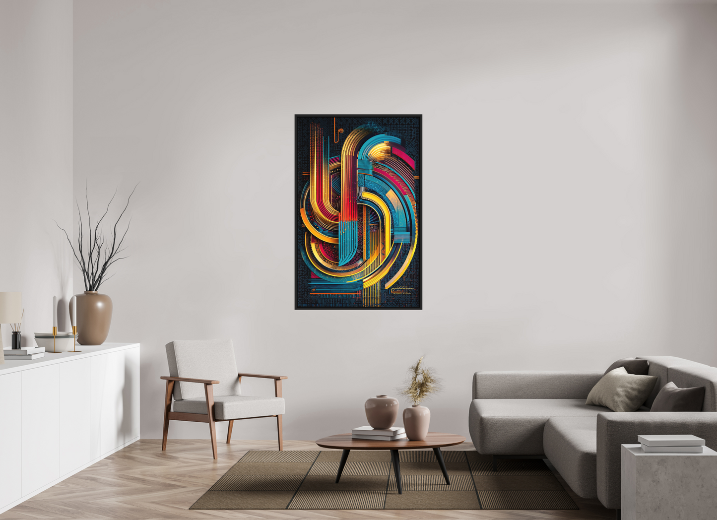 35 x 54.4″, Photo Print on Aluminum Backing with boarder Abstract Jazz 2