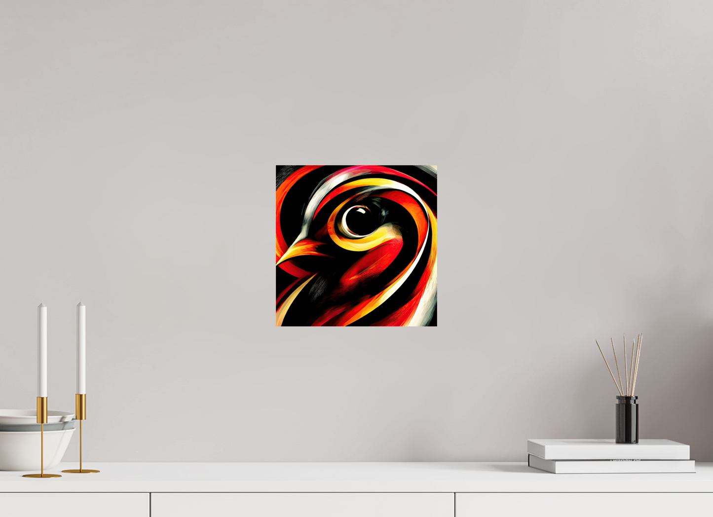 10 x 10″, Fine Art Print On Aluminum Dibond Abstract Bird
