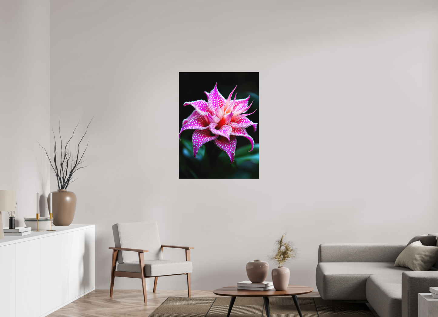 30 x 40″, Photo Print on Aluminum Backing Pink Mushroom Flower