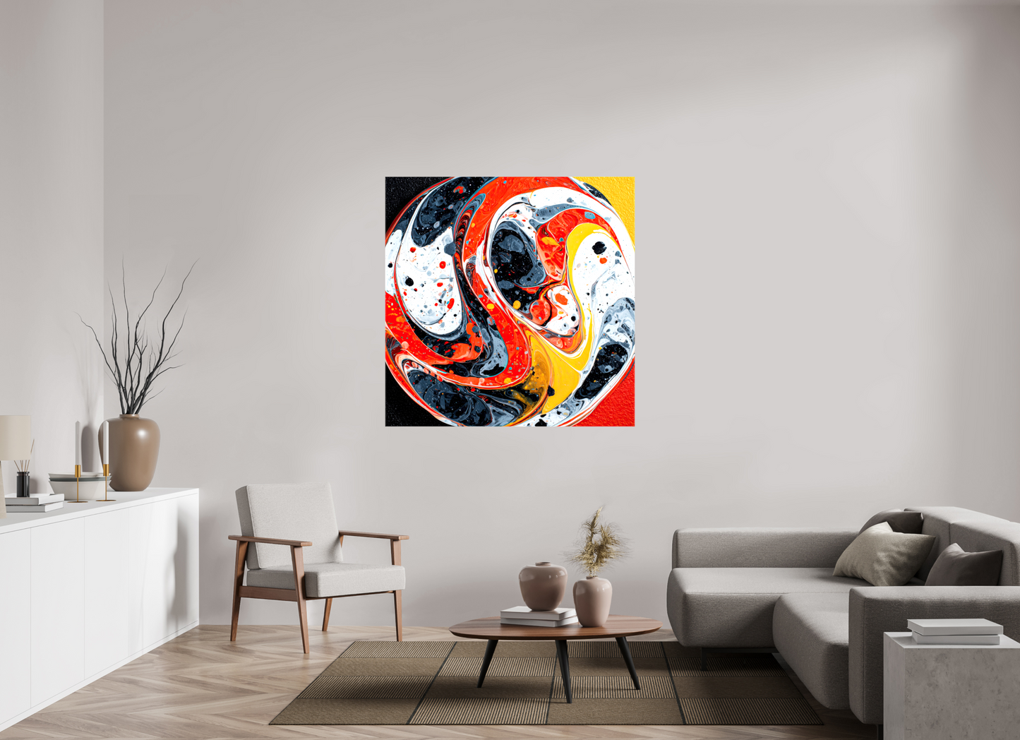 50 x 50″, Glossy Canvas Marble