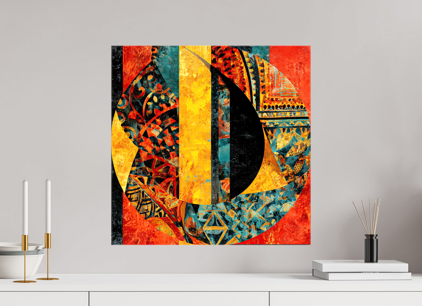 20 x 20″, Glossy Canvas Tribal Circle 2