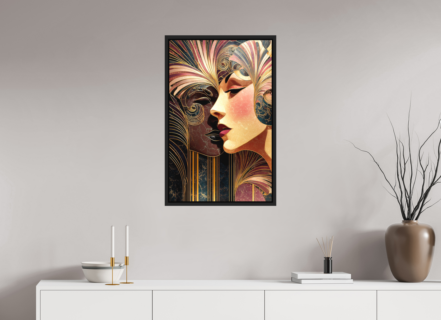 20 x 31.5″, Photo Print on Aluminum Backing with boarder Art Deco Women