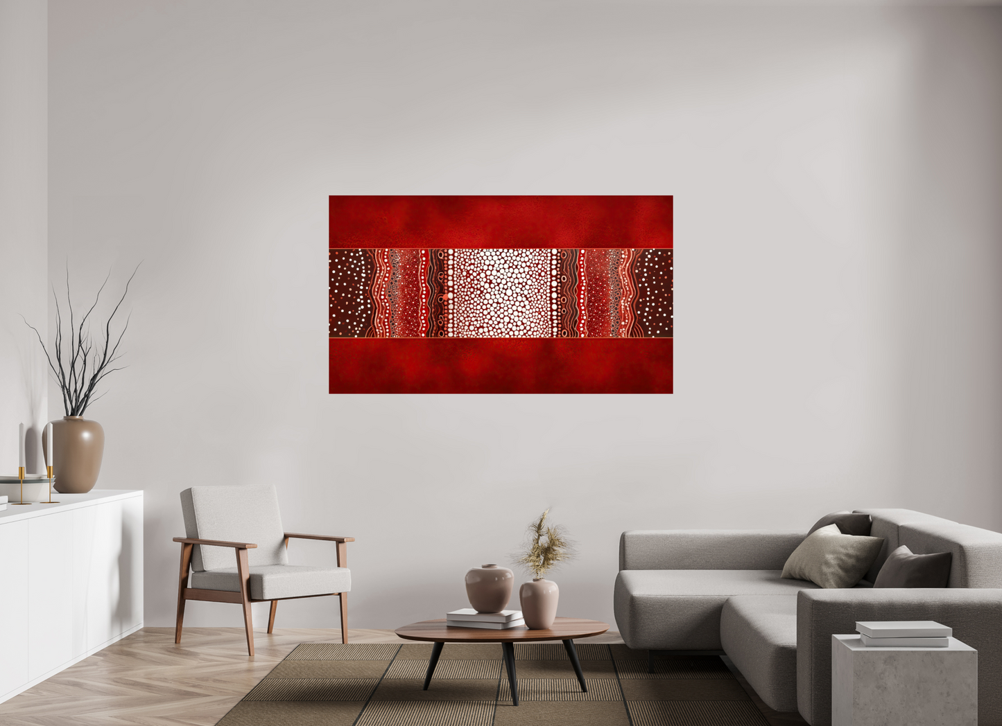 69.3 x 40″, Fine Art Print On Aluminum Dibond Red Layers 1