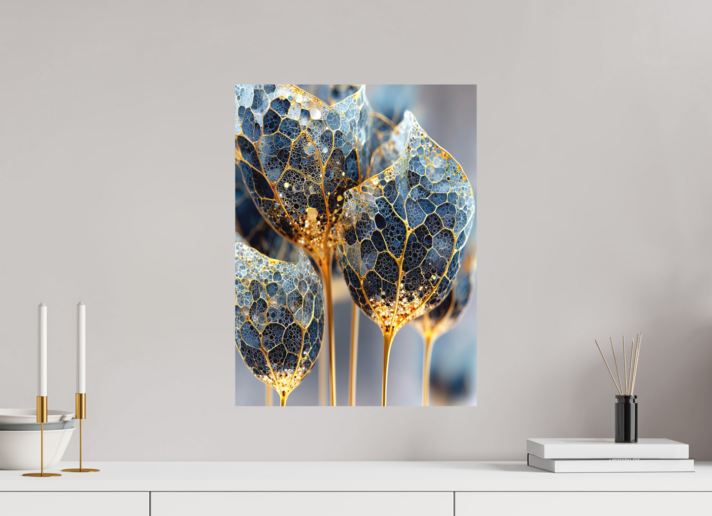 15 x 20″, Photo Print on Aluminum Backing Luxury Glass Flowers