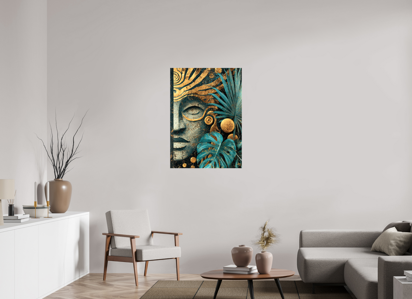 28 x 39.3″, Glossy Canvas Ancient Face 2