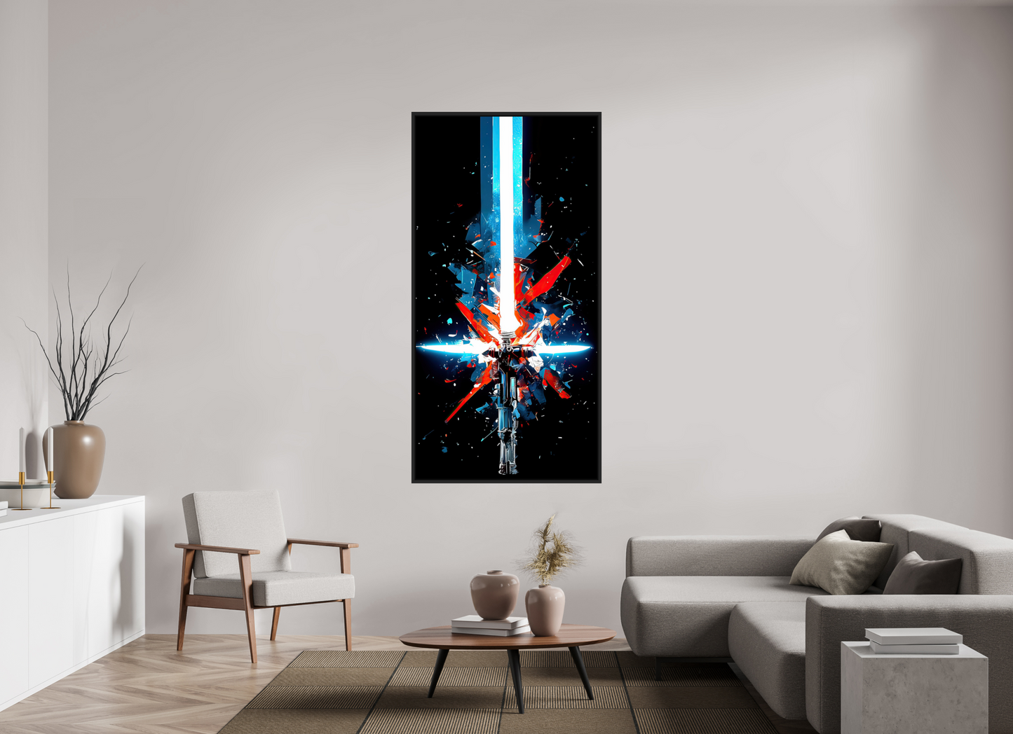 36 x 72″, Fine Art Print on Aluminum Dibond with Boarder Freedom Lightsaber