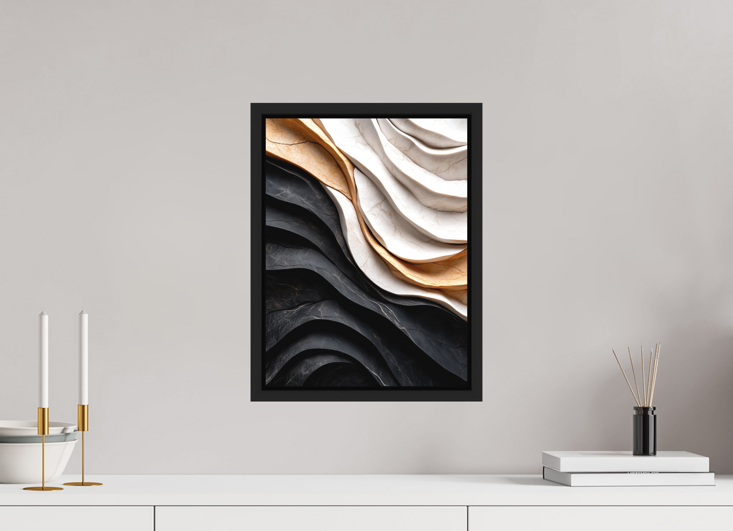 12 x 16″, Photo Print on Aluminum Backing with boarder Marble Wave