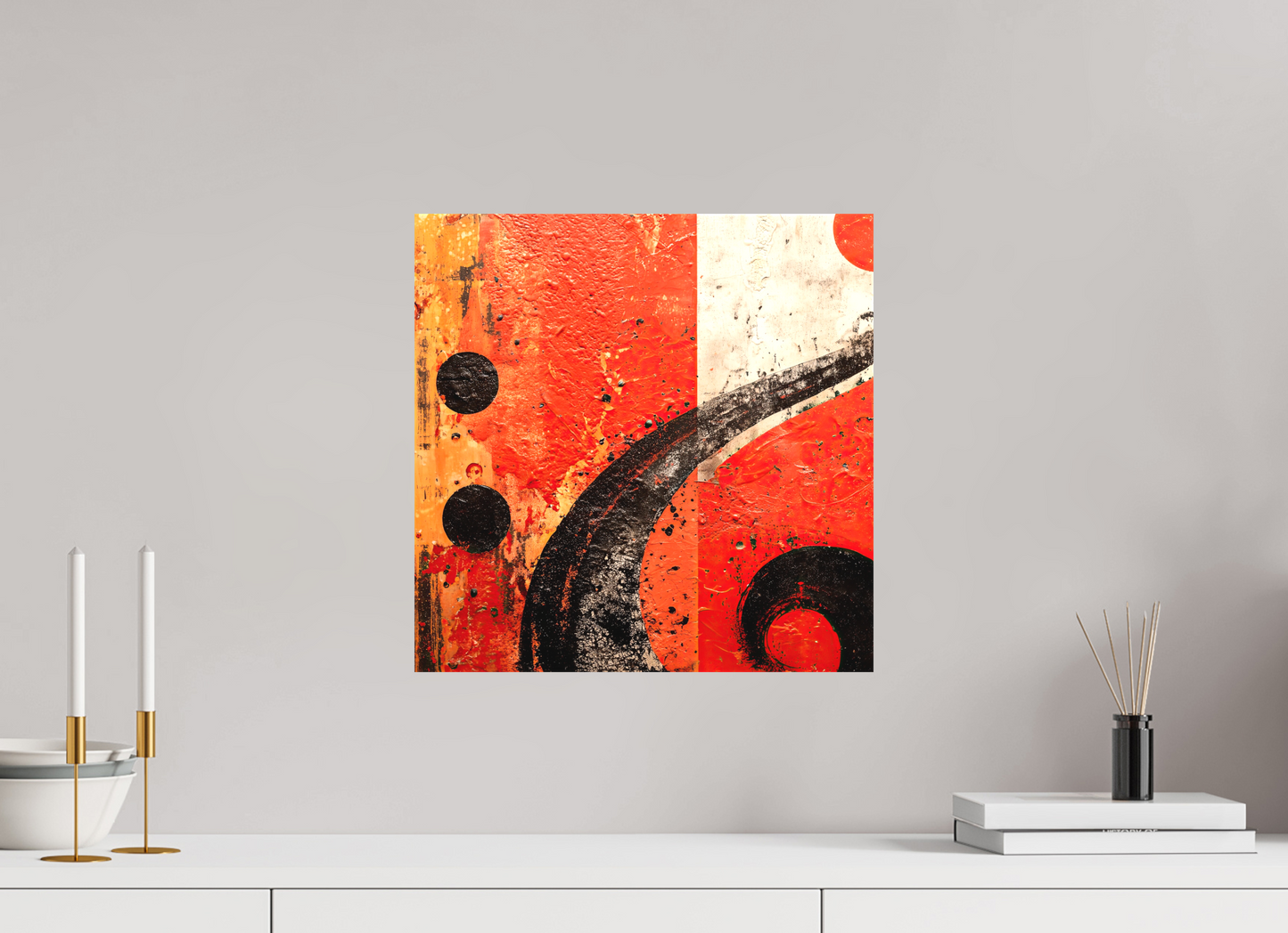 15 x 15″, Textile on Canvas Abstract Musical Note