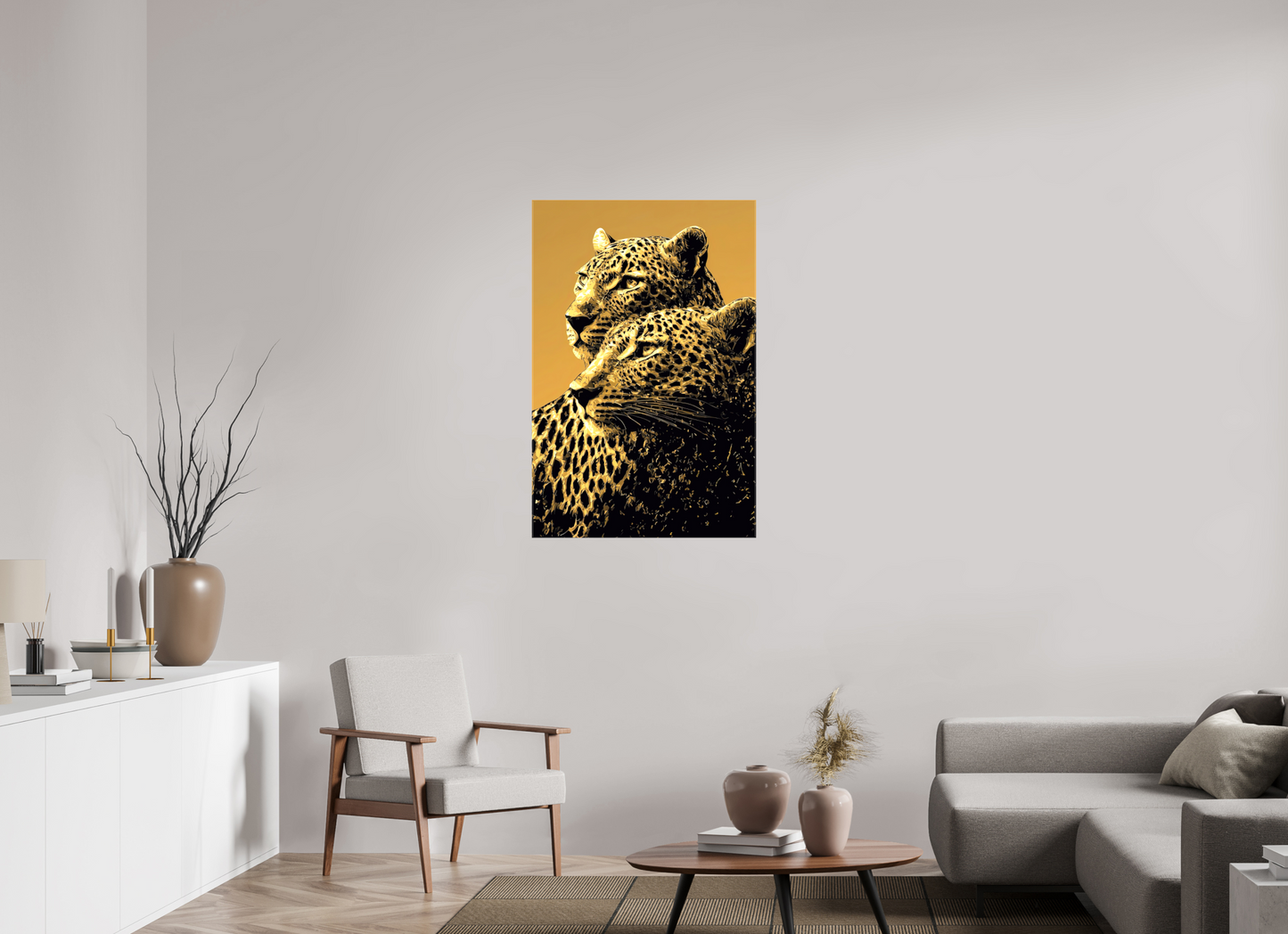 28 x 42.4″, Glossy Canvas Desert Cheetahs