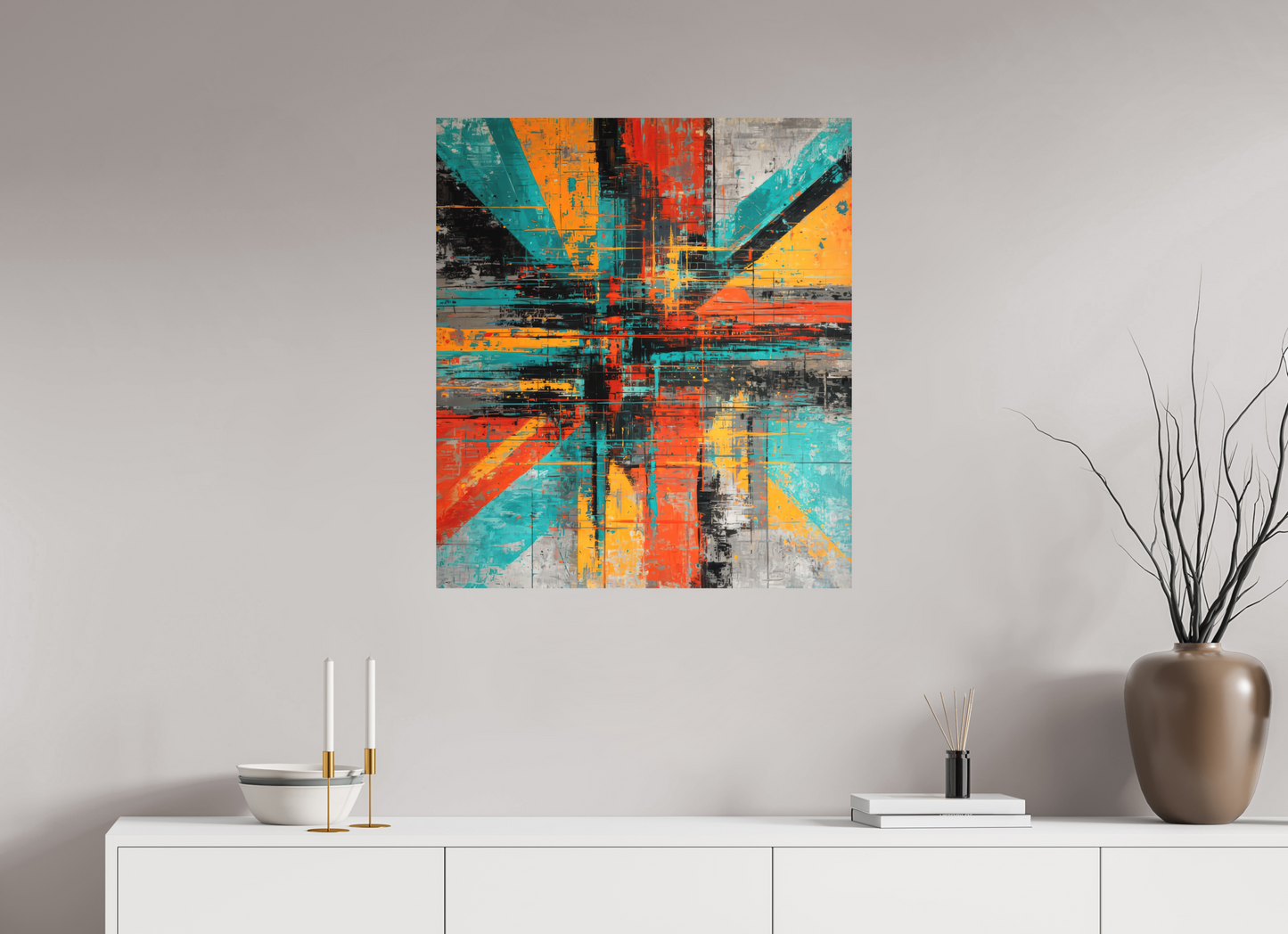 28 x 31.7″, Photo Print on Aluminum Backing Abstract Paint Lines