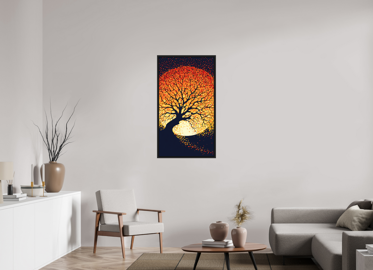 24 x 43.4″, Photo Print on Aluminum Backing with boarder Autumn Moon