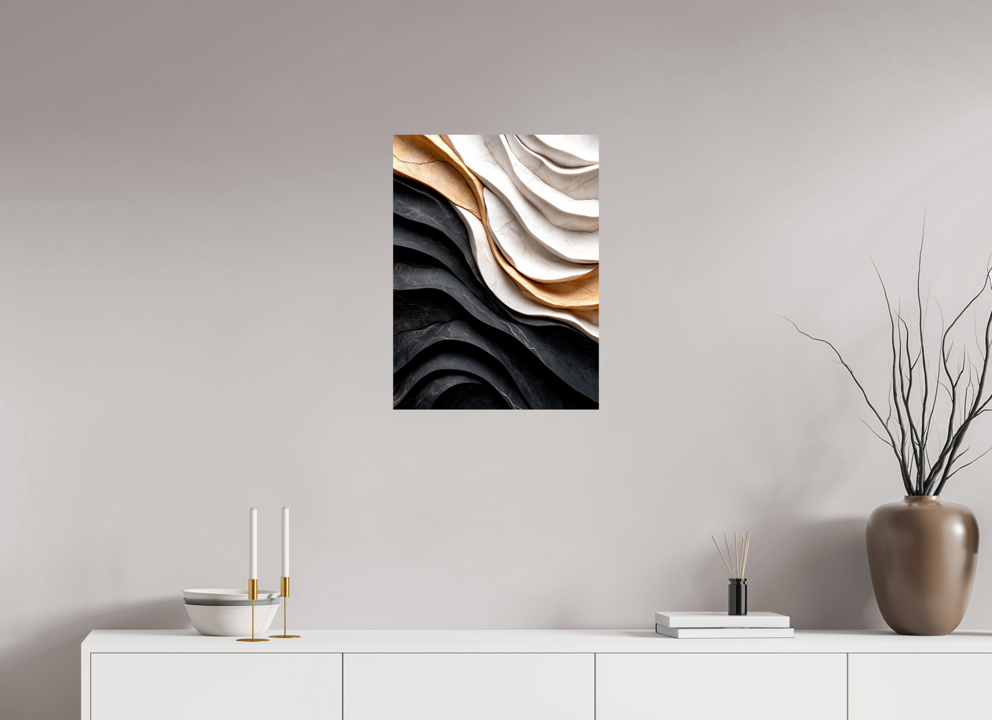 18 x 24″, Fine Art Print On Aluminum Dibond Marble Wave