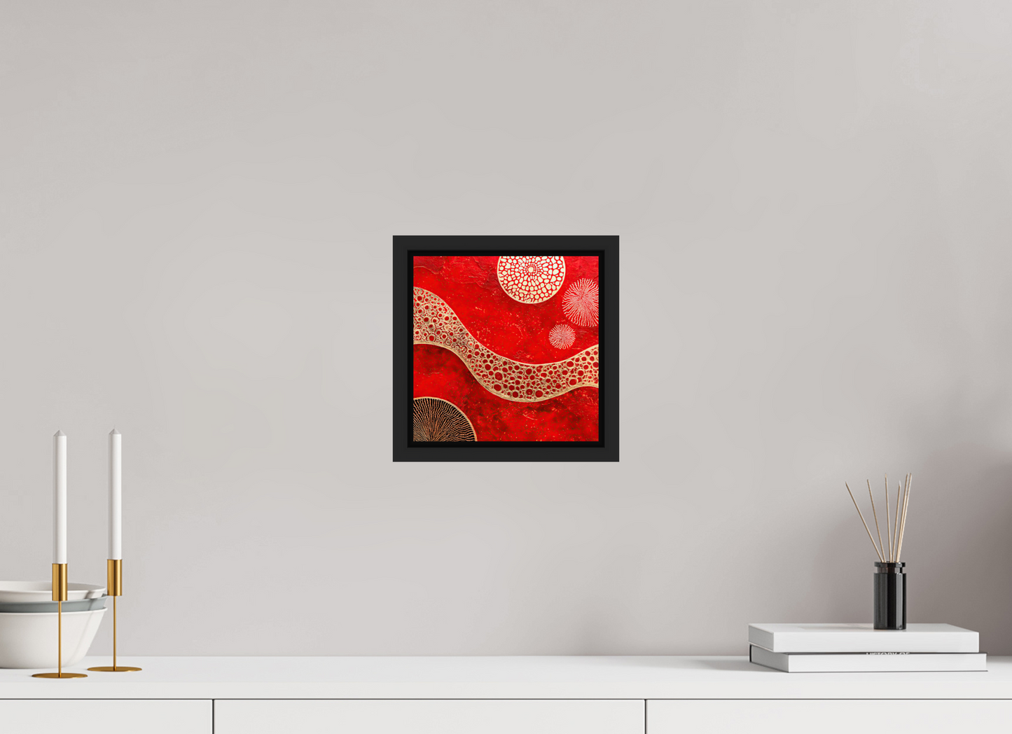 8 x 8″, Fine Art Print on Aluminum Dibond with Boarder Blood Cells