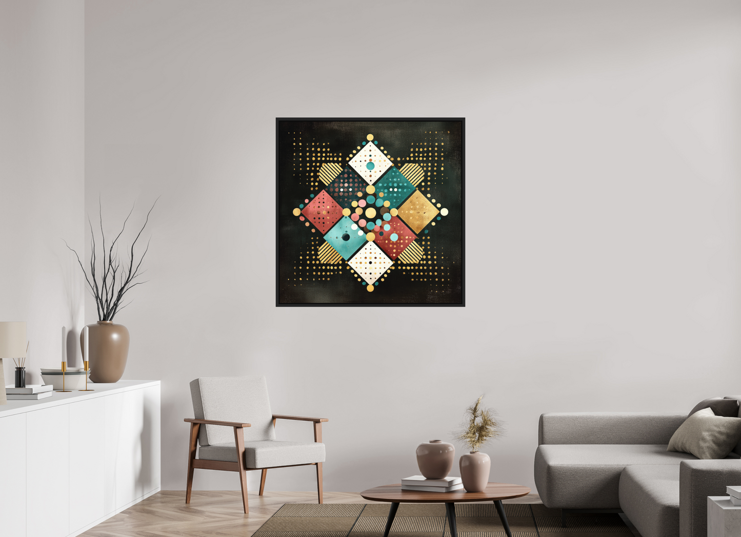 40 x 40″, Photo Print on Aluminum Backing with boarder Squares