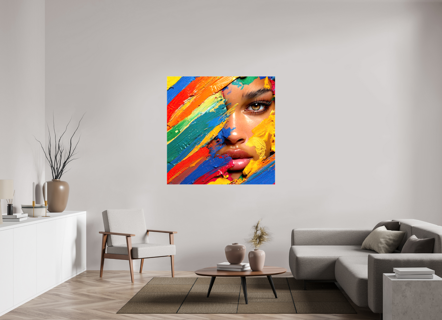 50 x 50″, Glossy Canvas Paintress