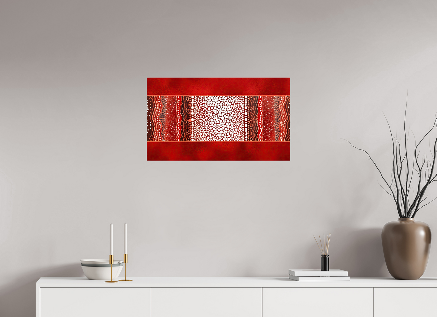 27.7 x 16″, Glossy Canvas Red Layers 1