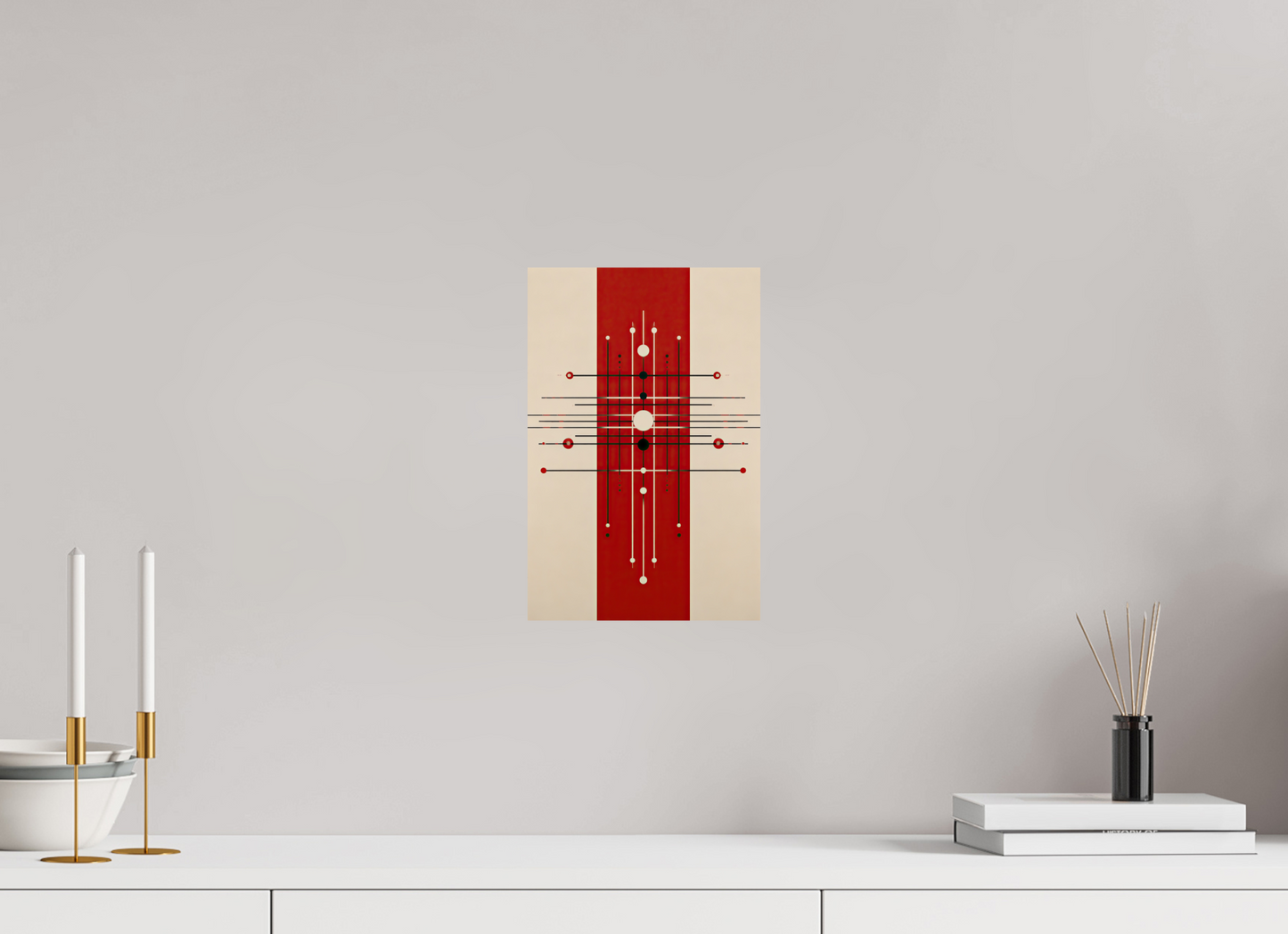 8 x 12.1″, Fine Art Print On Aluminum Dibond Red Line