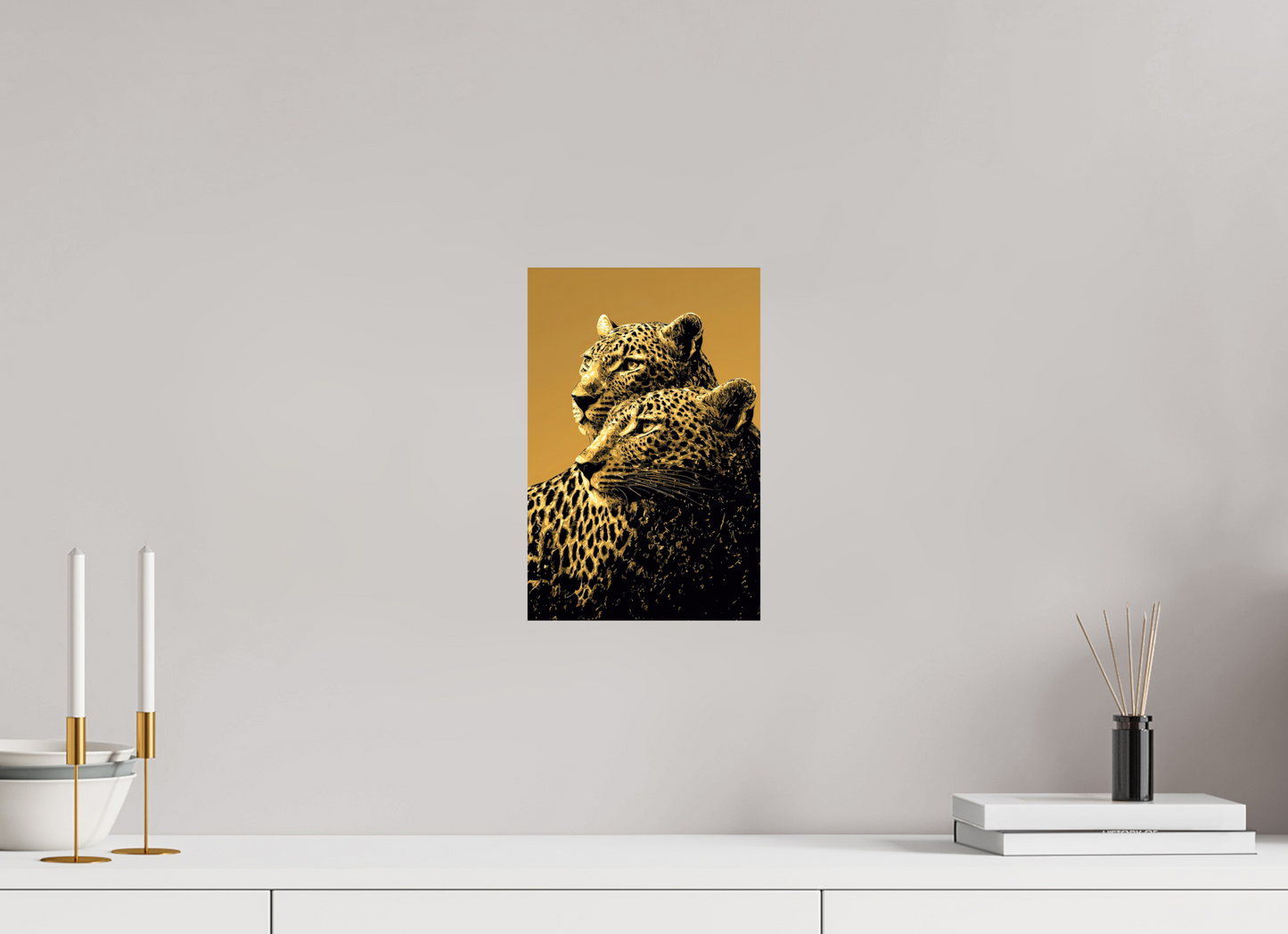 8 x 12.1″, Fine Art Print On Aluminum Dibond Desert Cheetahs