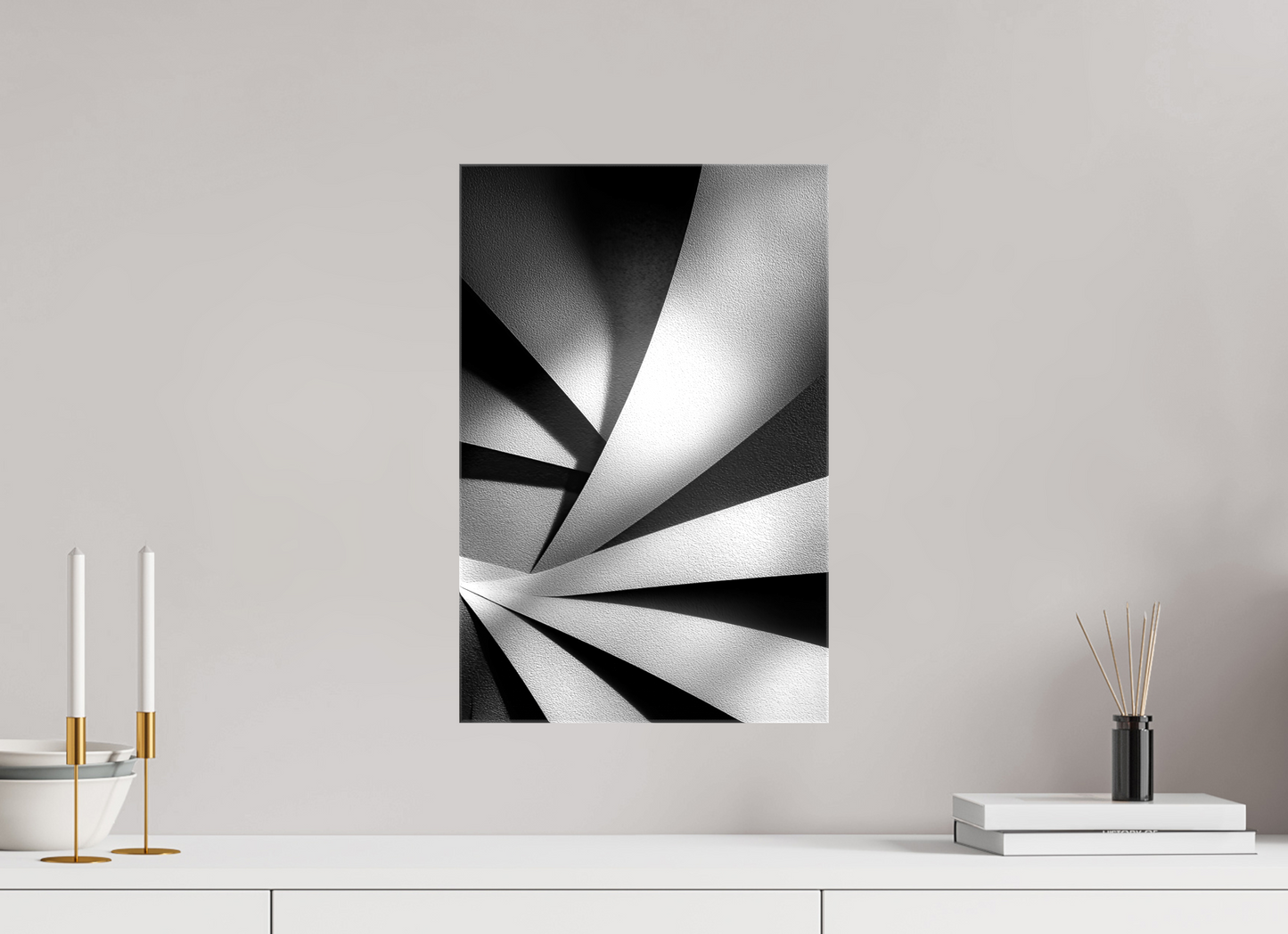 12 x 18.3″, Glossy Canvas Abstract B&W 2