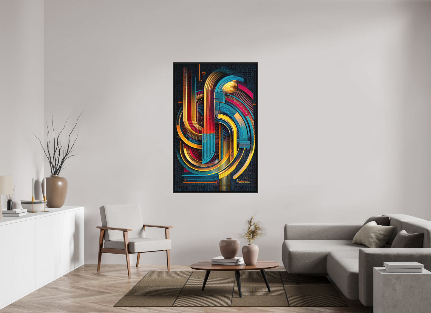 39 x 60.7″, Photo Print on Aluminum Backing with boarder Abstract Jazz 2
