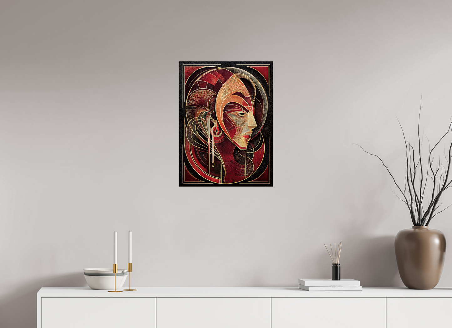 18 x 24″, Fine Art Print On Aluminum Dibond Art Deco Face
