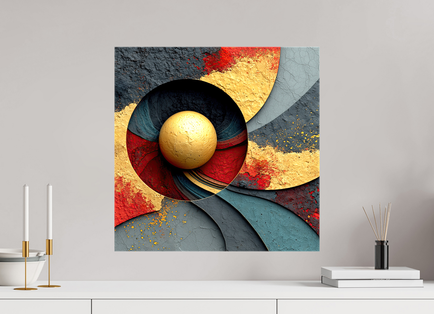 20 x 20″, Glossy Canvas Gold Ball