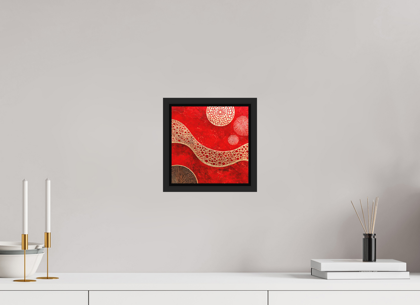 8 x 8″, Photo Print on Aluminum Backing with boarder Blood Cells