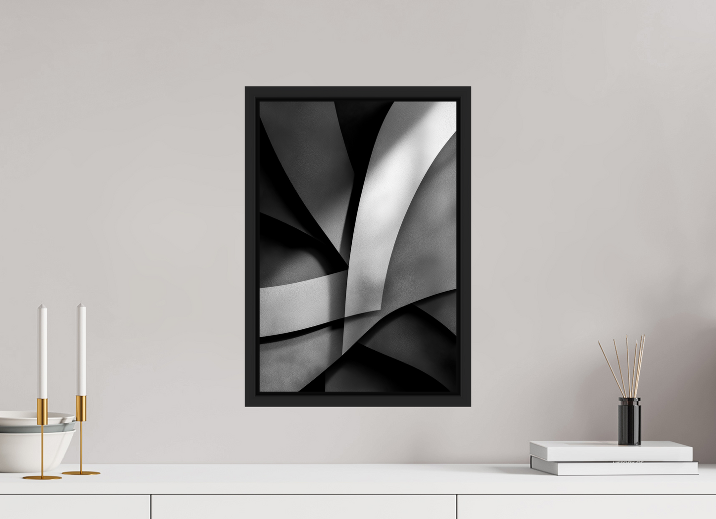 12 x 17.7″, Fine Art Print on Aluminum Dibond with Boarder Abstract B&W 3