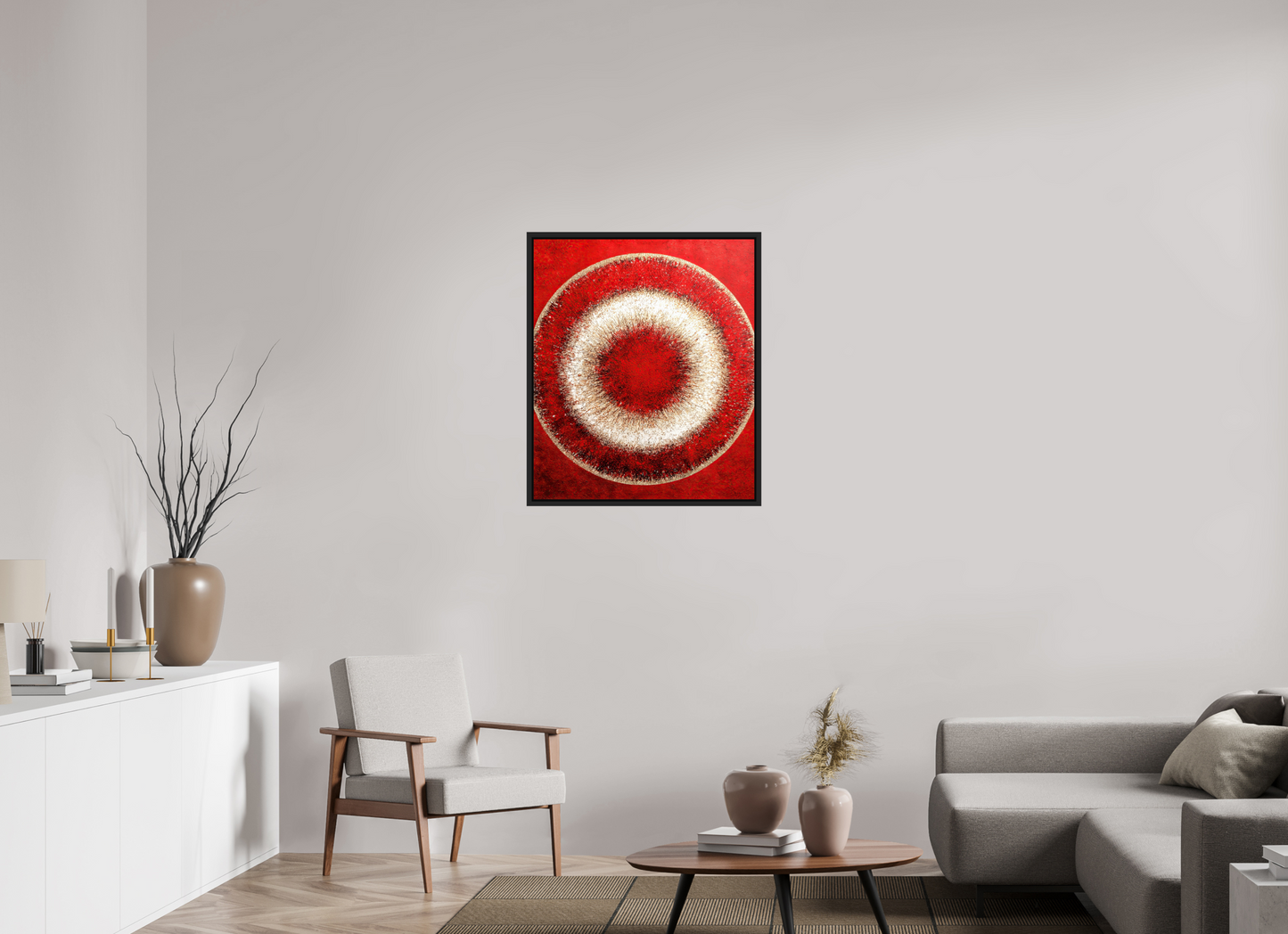 28 x 33″, Fine Art Print on Aluminum Dibond with Boarder Abstract Red Eye