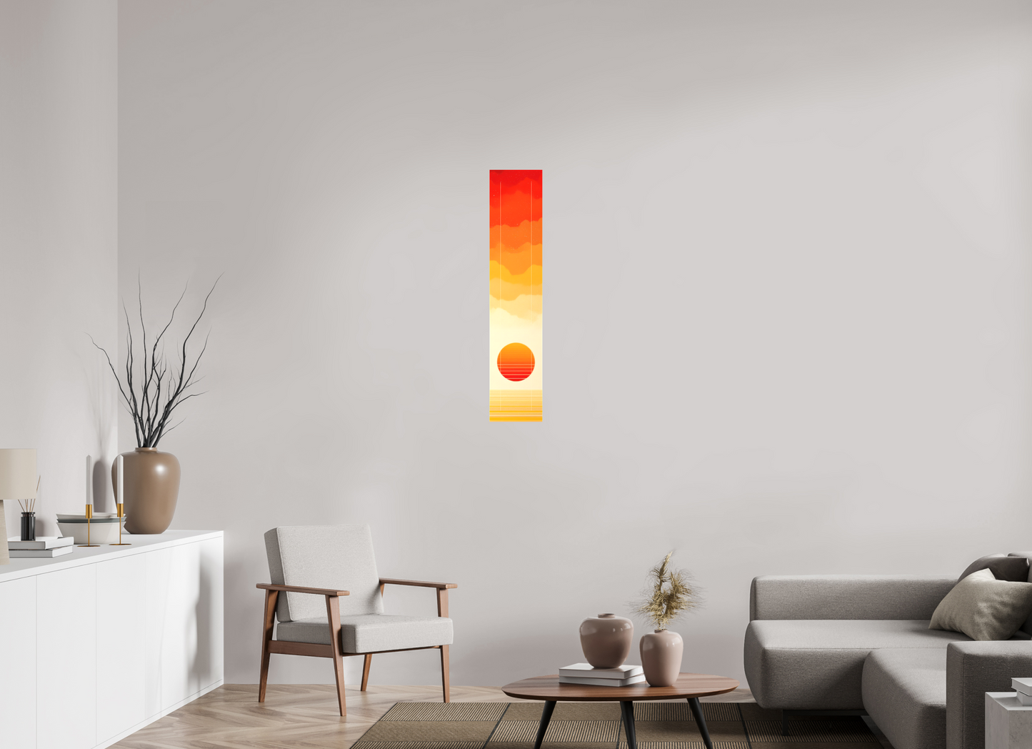 8 x 39.4″, Textile on Canvas Desert Mirage