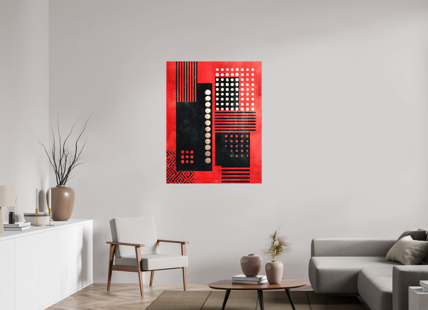 36 x 46.1″, Textile on Canvas Abstract Barcode