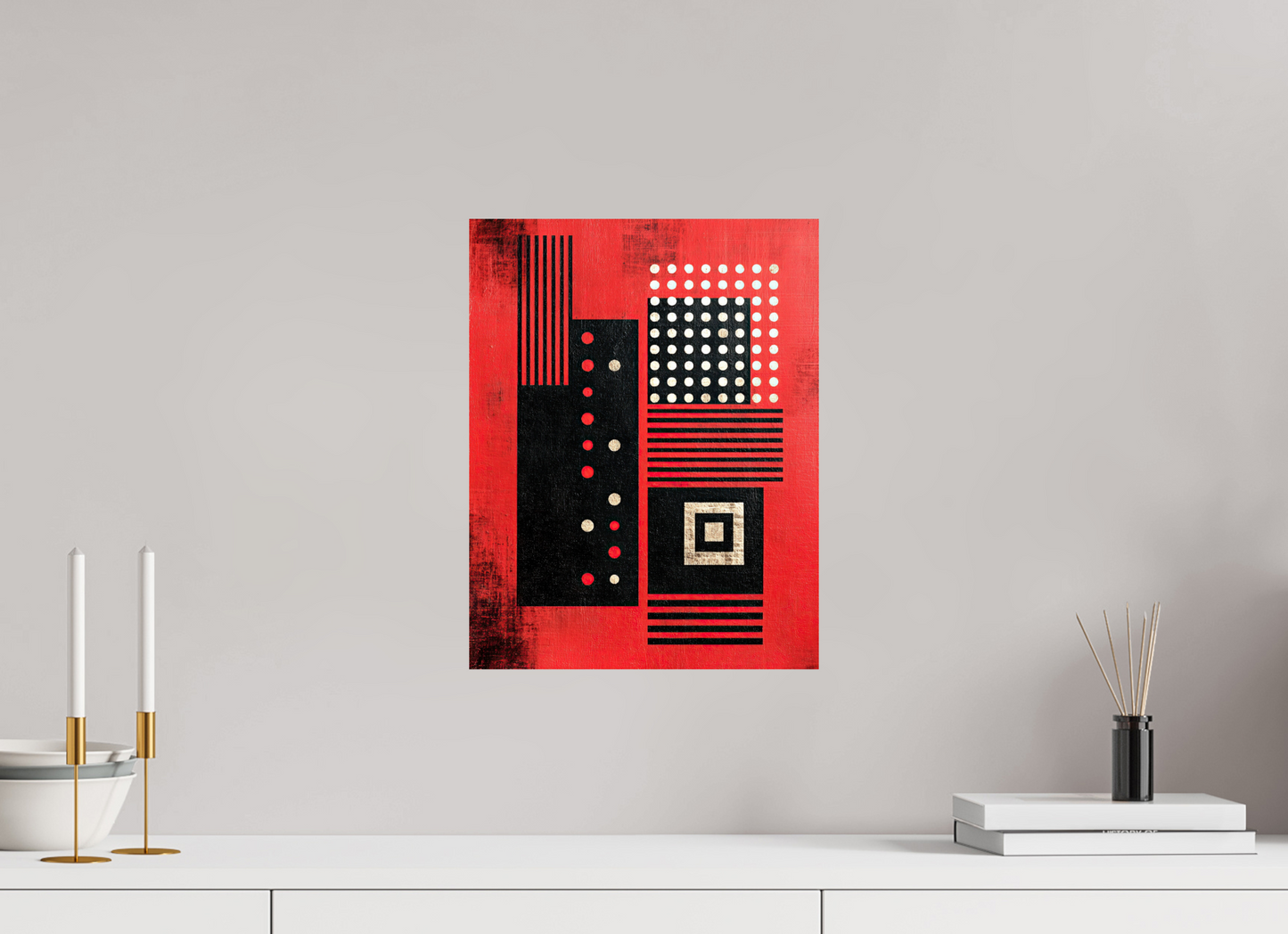 12 x 15.5″, Fine Art Print On Aluminum Dibond Abstract Barcode 2