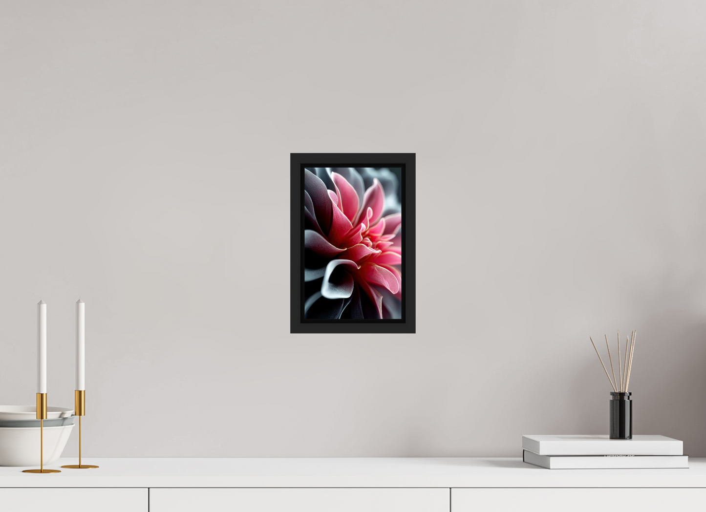 6 x 9.4″, Fine Art Print on Aluminum Dibond with Boarder Pink Flower