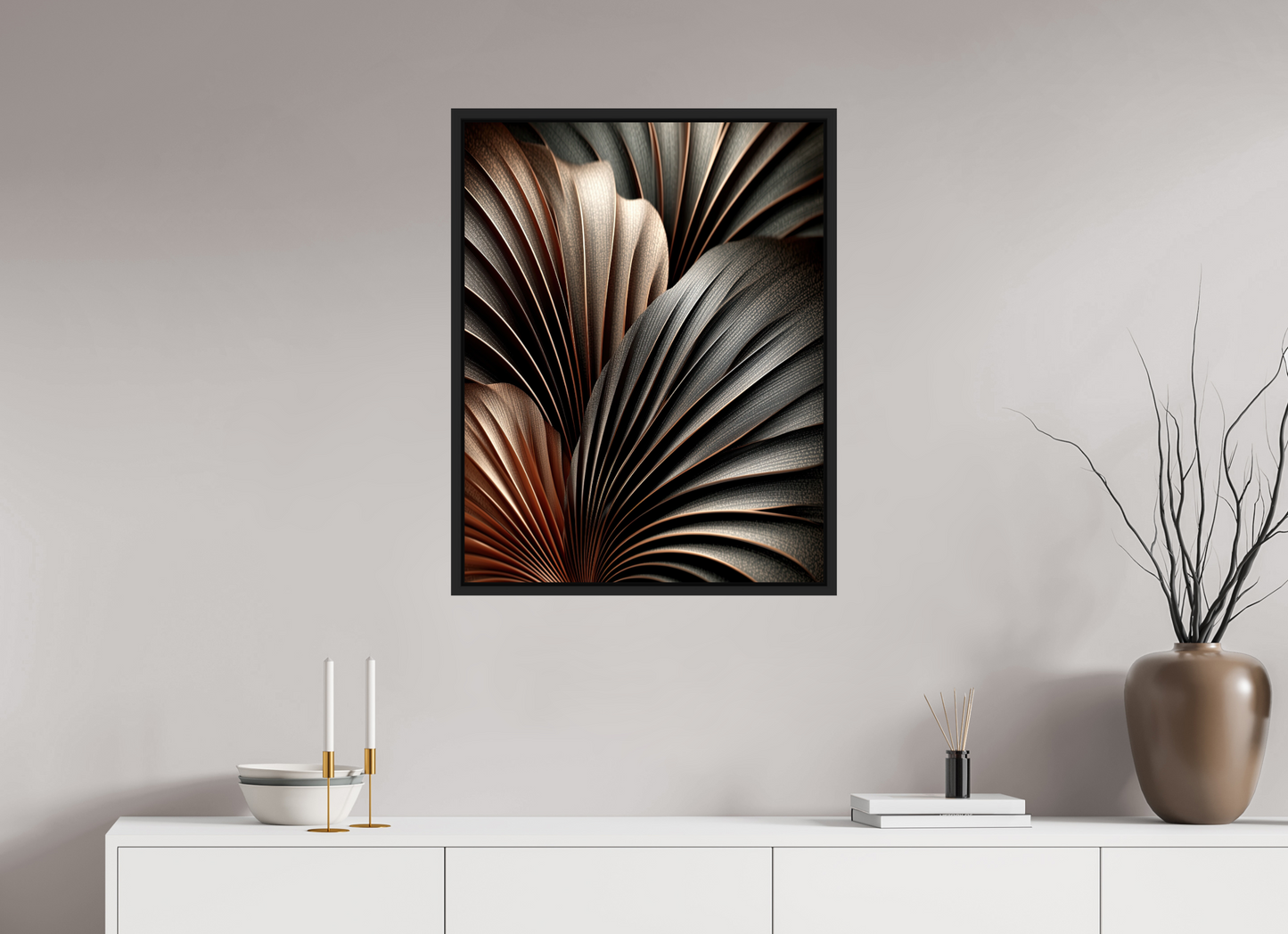 24 x 30.8″, Fine Art Print on Aluminum Dibond with Boarder Dark Leaves